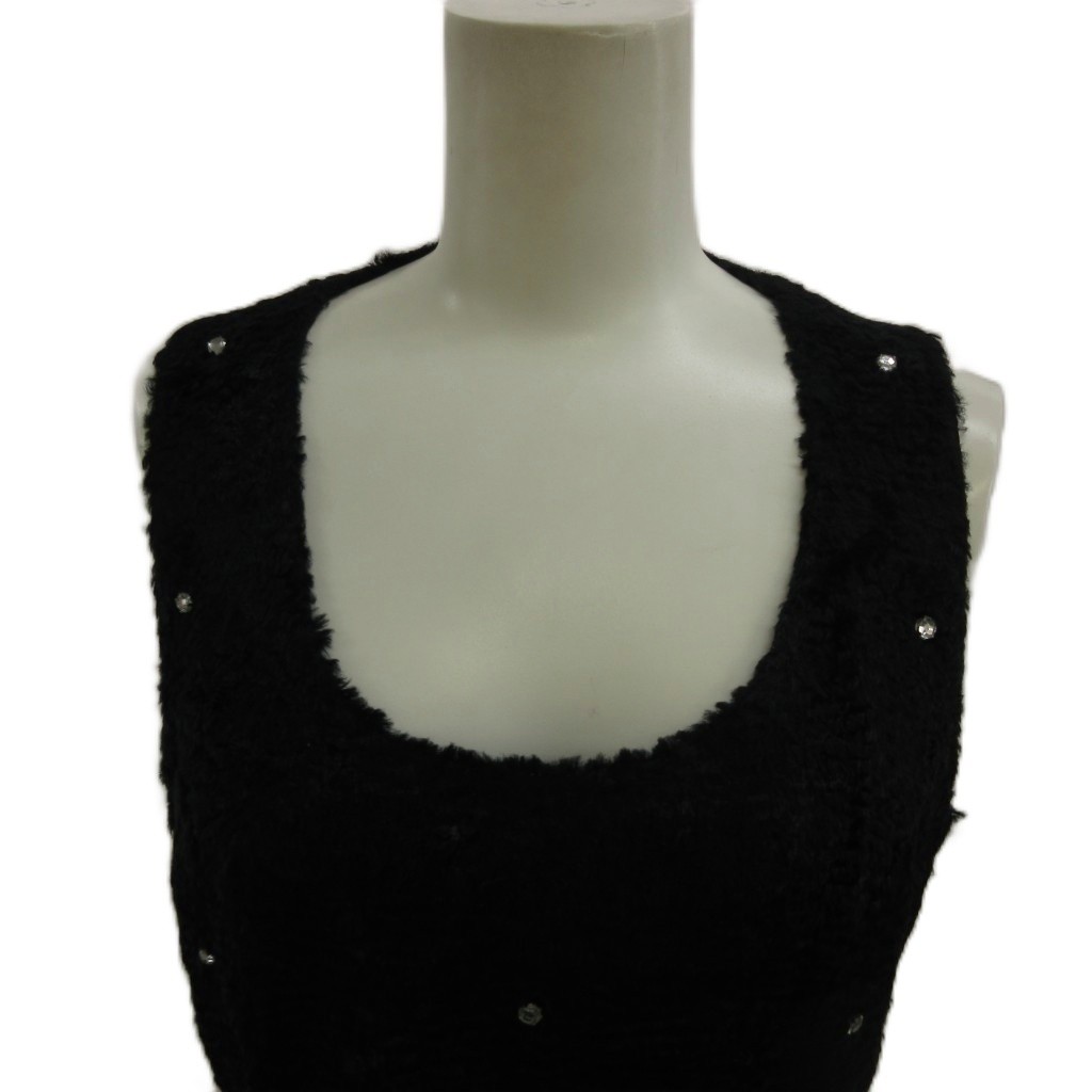 VERSUS Black Sleeveless Knee-Length Dress M 60%Viscose 40%Cotton Excellent Cond
