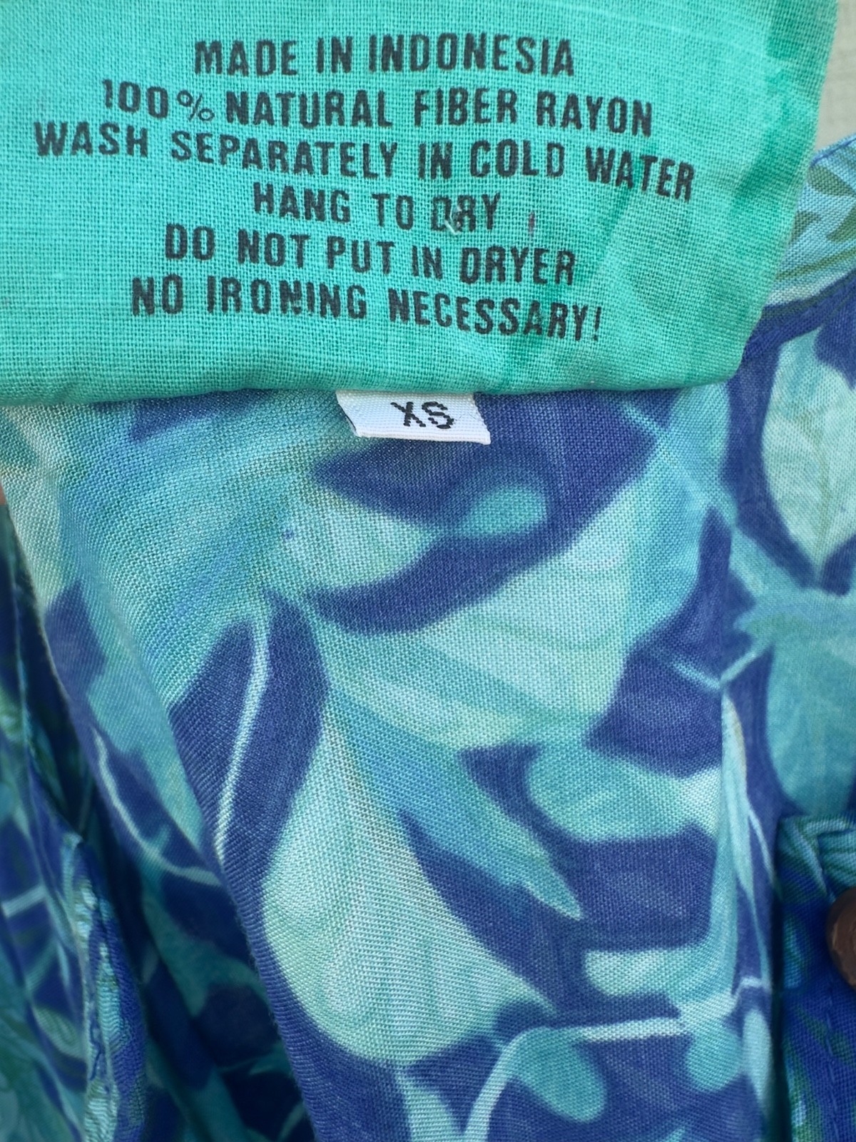 Rainbow Jo Blue Green Turtle Print Button Down Pleated Dress Size XS 17″x36″