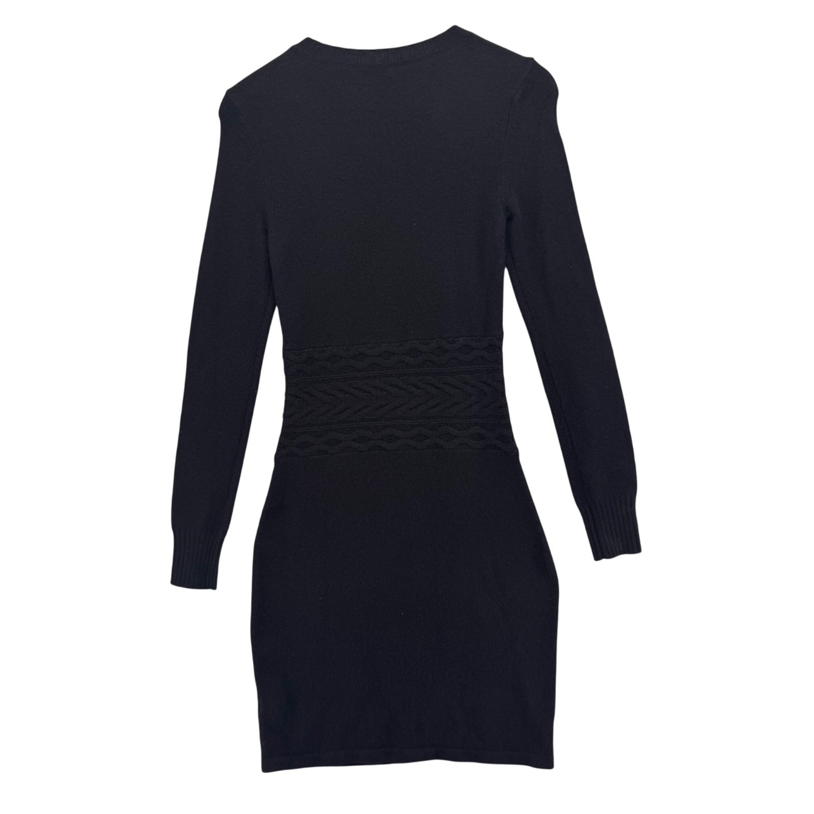Black Saks Fifth Avenue Cashmere Sweater Dress Black Long Sleeve Knit Size XS