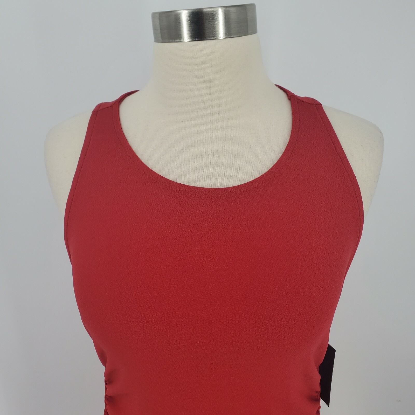 Free Press Side Ruched Mini Dress Sleeveless Red Size Large NWT