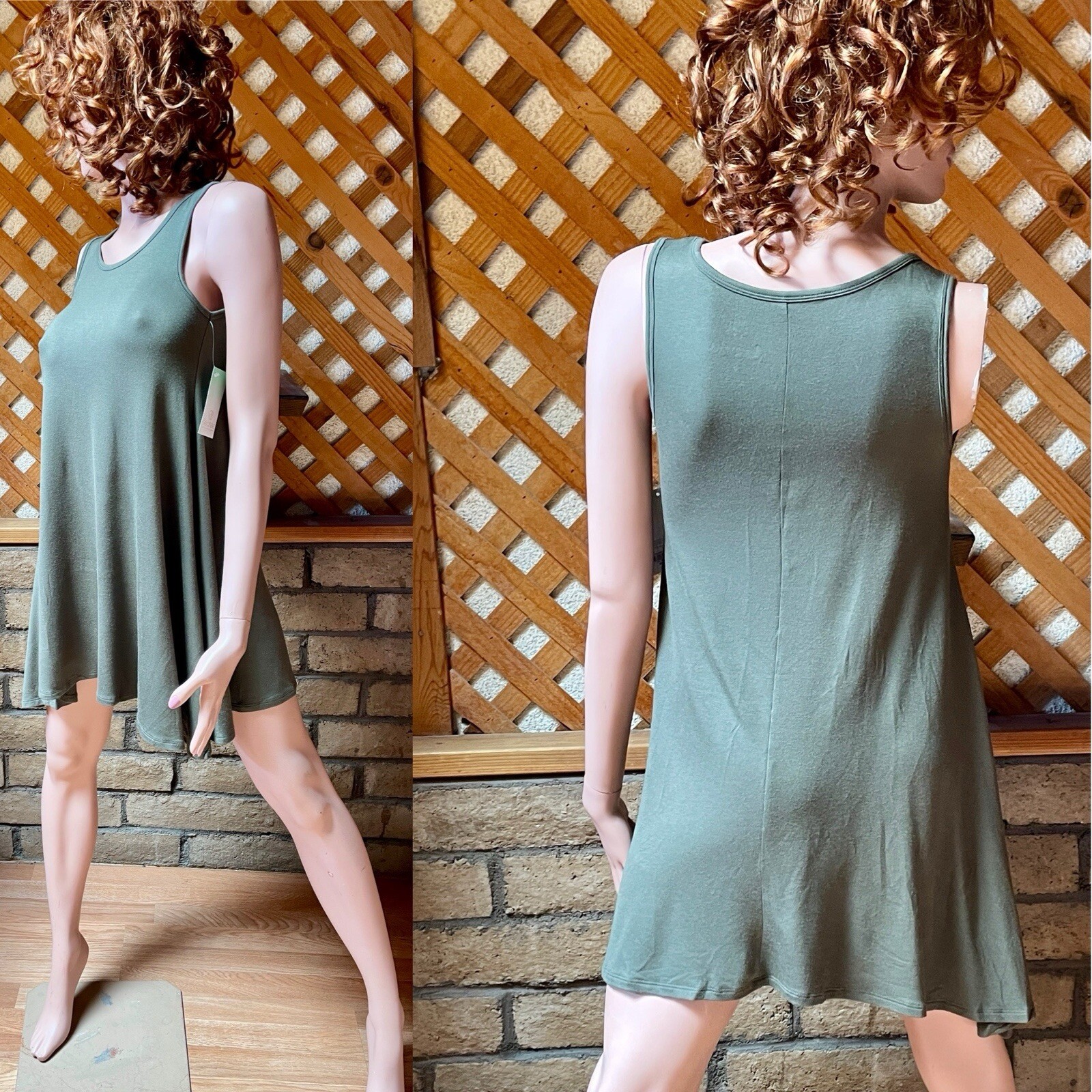 Decree NWT Dark Evergreen BABYDOLL Swing DRESS Size Small