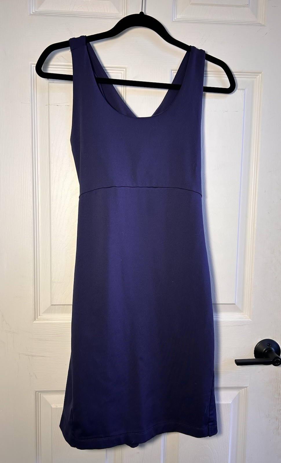 Purple Sleeveless Tank Dress Cross Back Embroidered Logo, Size Regular