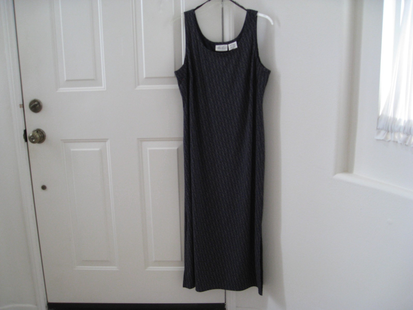 Vintage Kathie Lee Collection Women’s Navy & Beige Sleeveless Maxi Dress Size 16