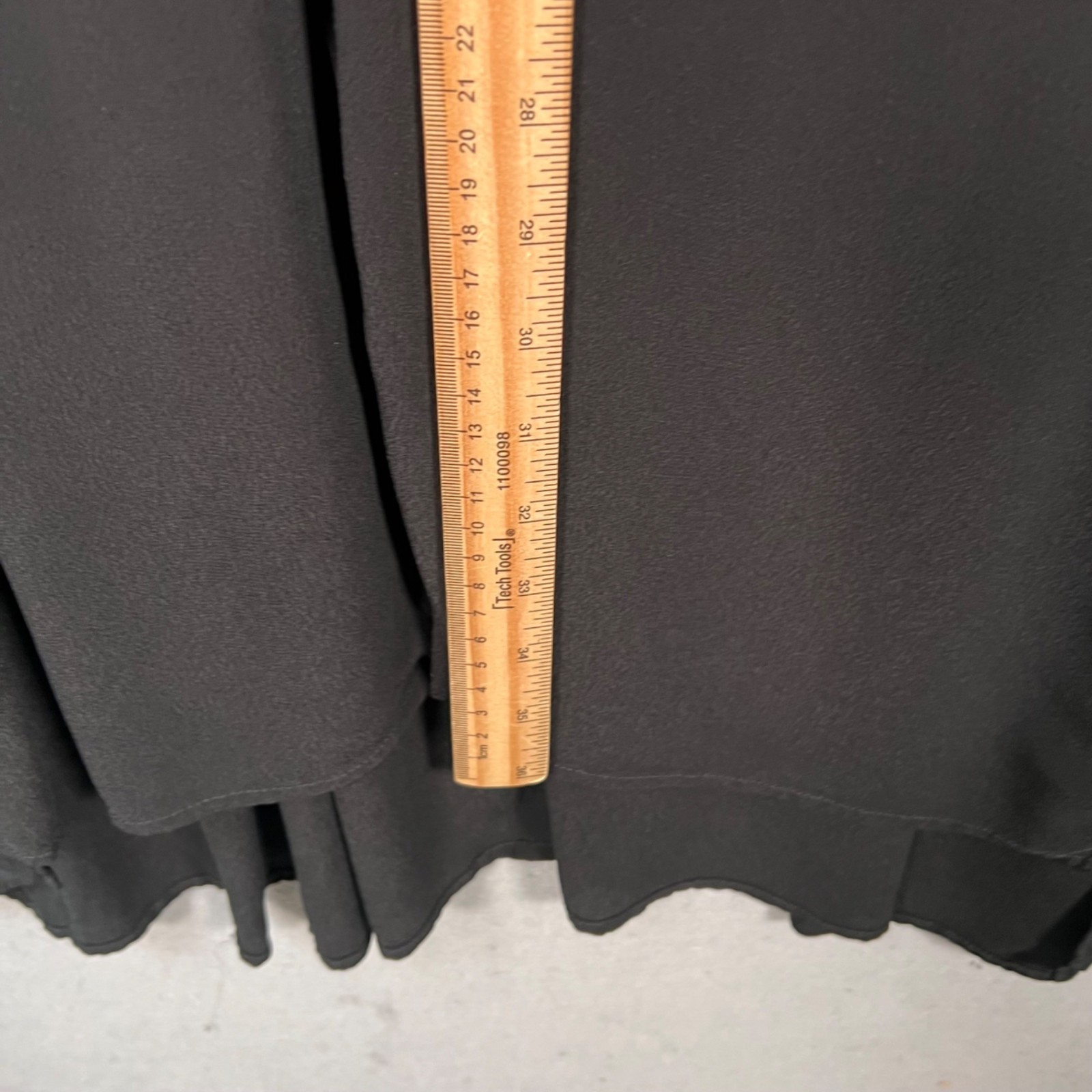 AllSaints Womens Large Black Button-Up Midi Dress Tie Waist Lightweight & Flowy