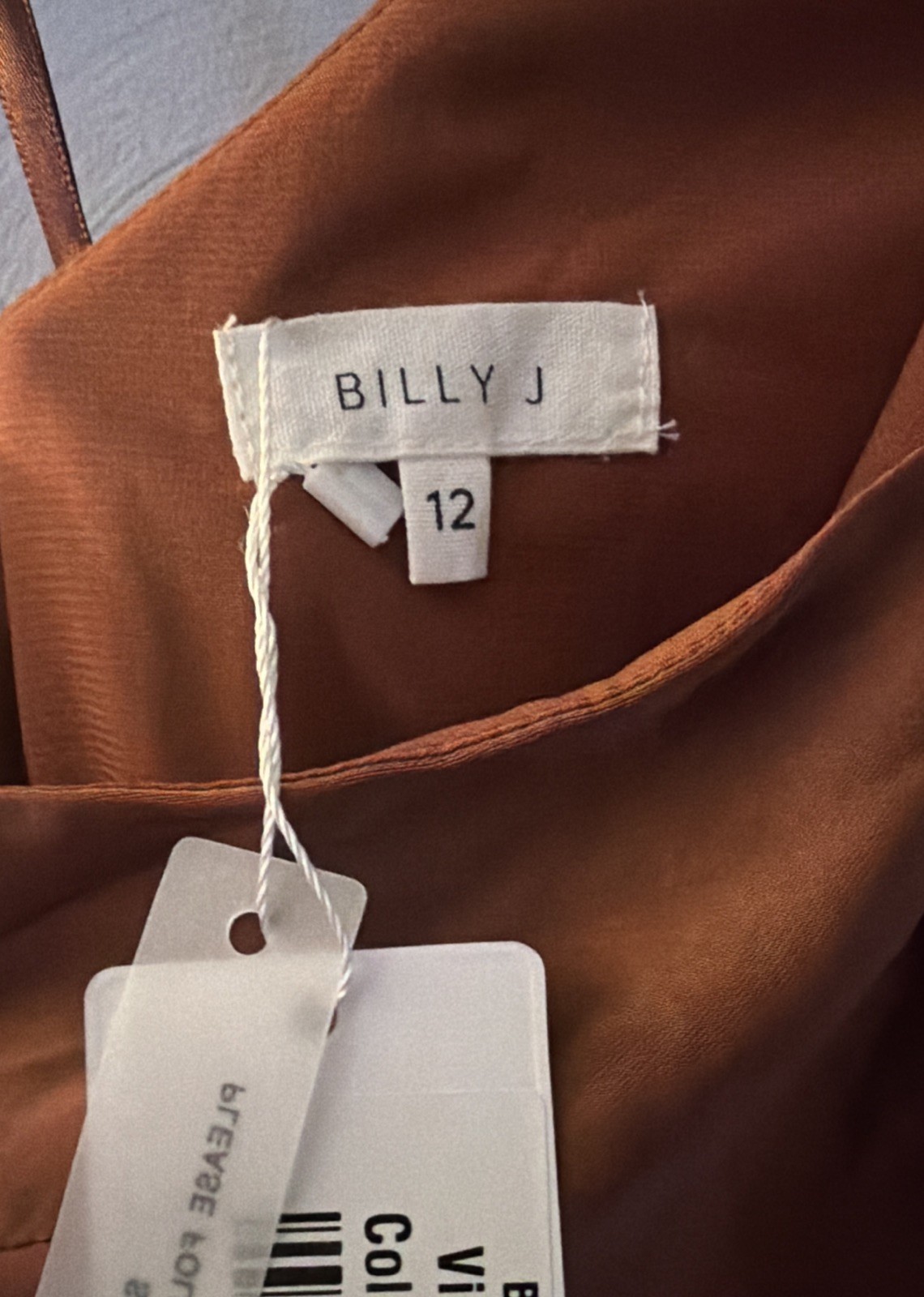 Billy J Victoria Maxi Dress, Color Rust, Size 12