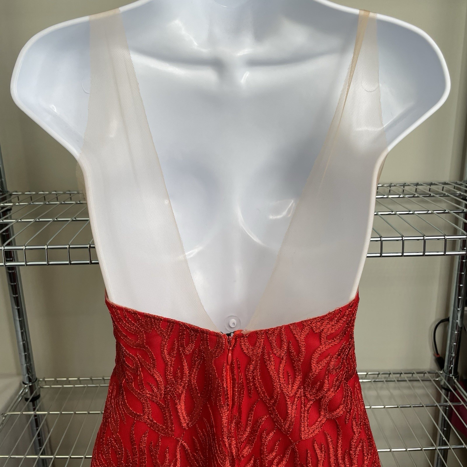 Ana Maria Mariano Red Evening Gown Est. Size 2 Bodycon Statement Va Va Voom