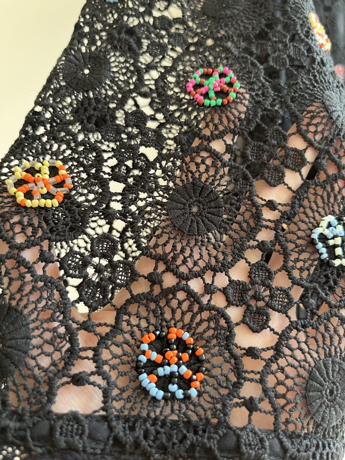 Rixo ‘Mylene’ beaded crochet mini dress – XS (UK 6), RRP £240