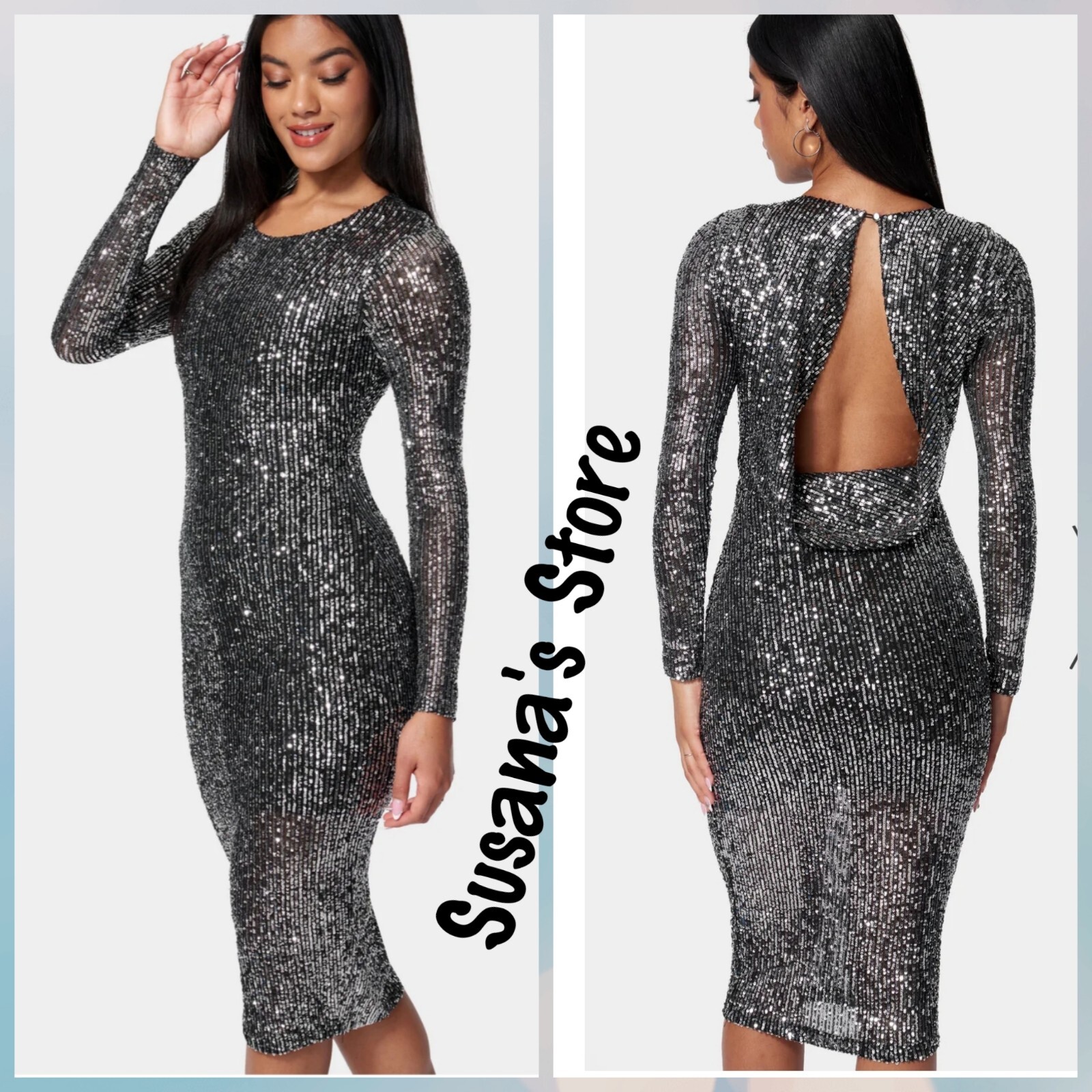 NWT Bebe SIZE XL Merlot Sequined Cowl back Midi Dress Elegant, Attractive $200