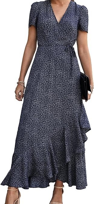 PRETTYGARDEN Women’s Boho Floral Maxi Summer Dress Size XL
