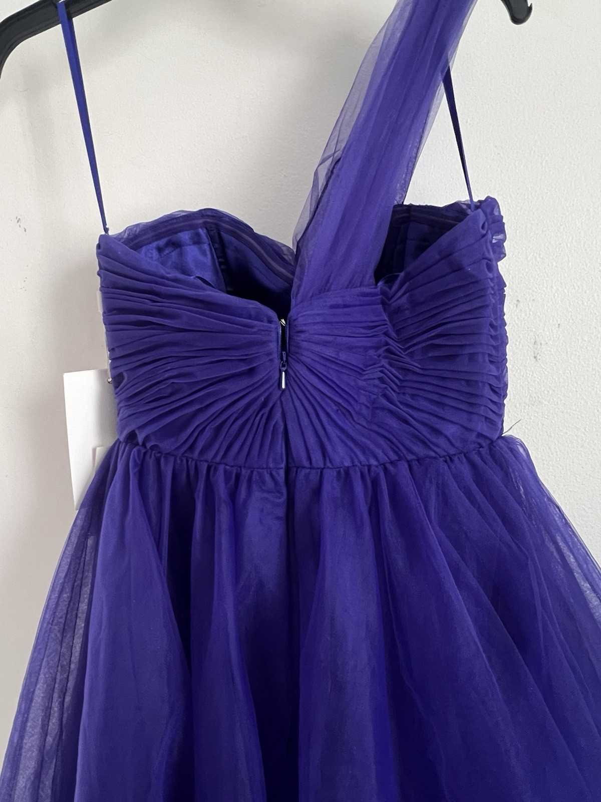 Mac Duggal One Side Off The Shoulder Bustier Ball Gown Size 4 Cobalt Blue 68713
