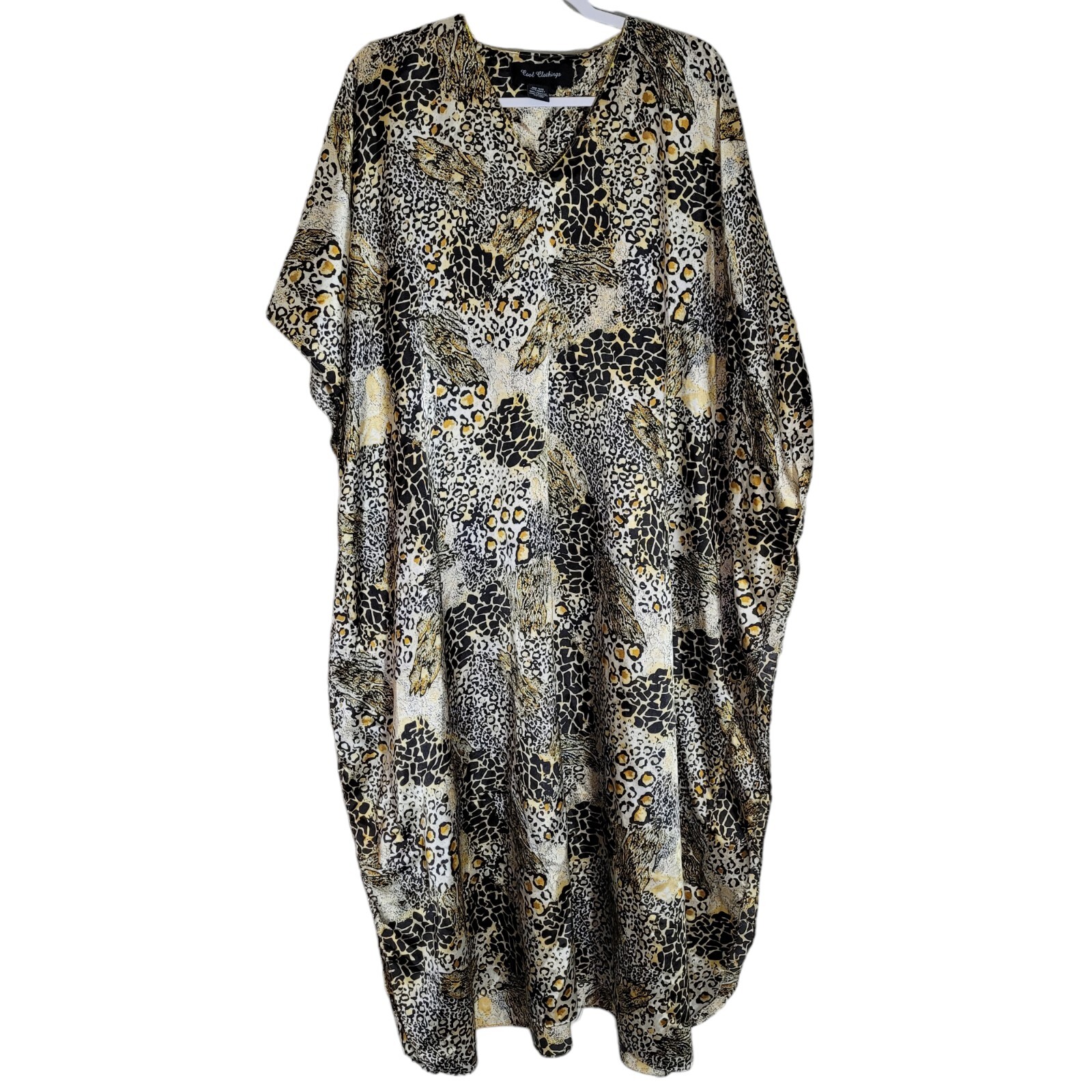 Cool Clothings Women’s Cheetah Print Kaftan Kimono Dress Swim Cover One Size