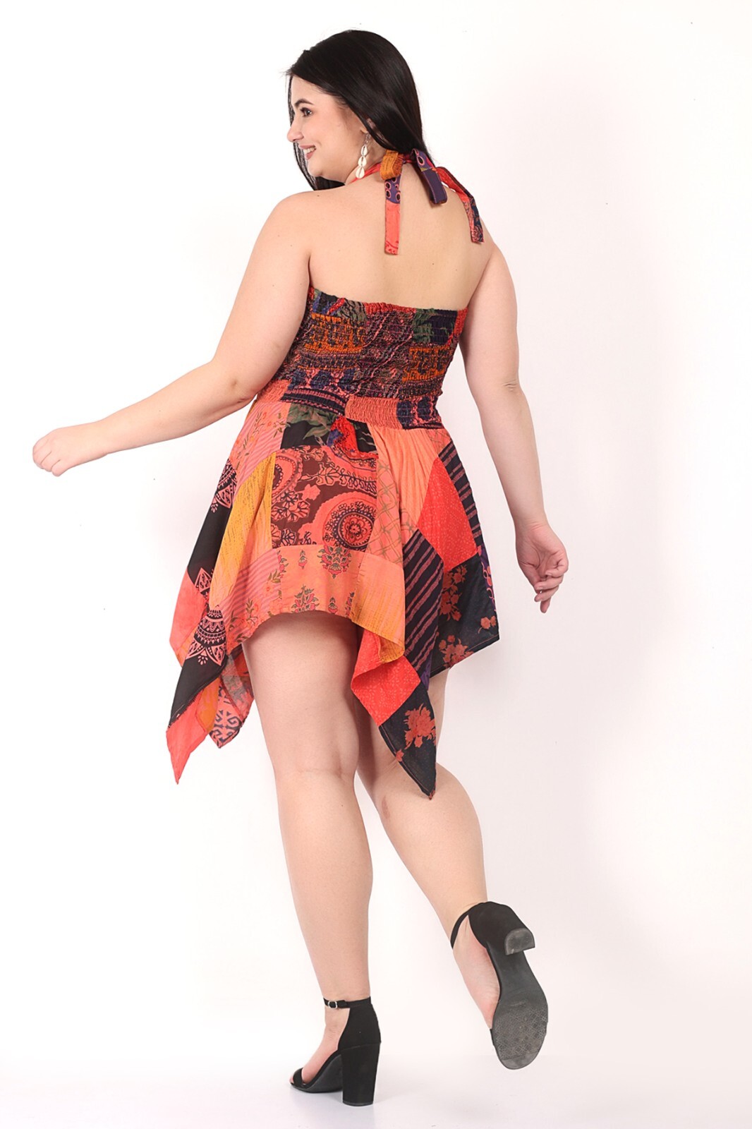 Women’s Multi Patch Halter Neck Asymmetrical Elastic Short Party Dress Mix lot