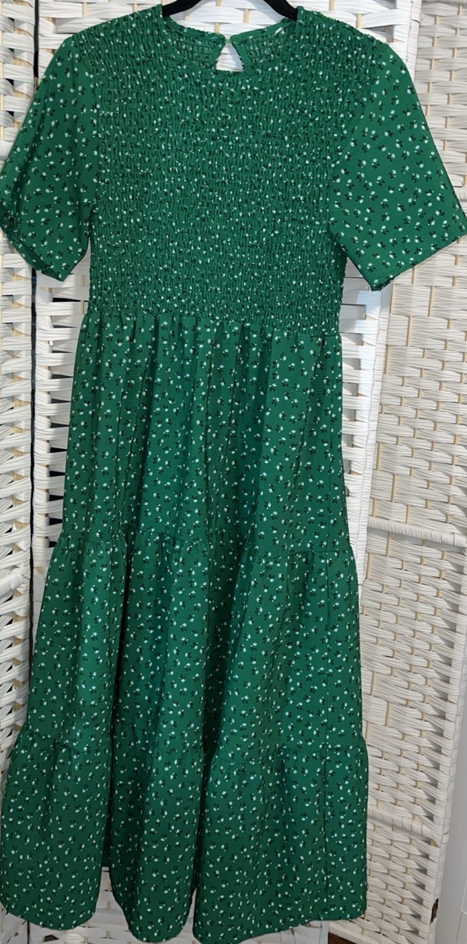 SHEIN Medium Green Floral Maxi Dress See Pics For Measurements for Size