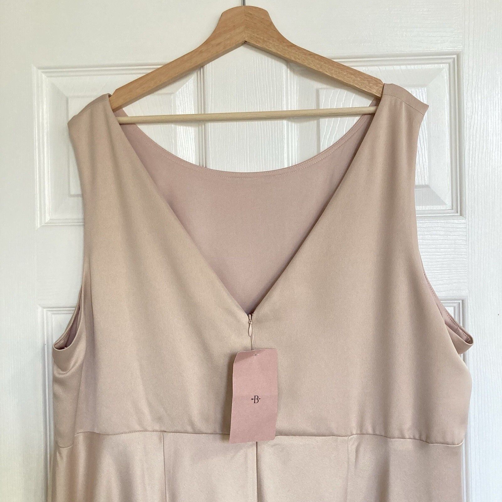 BHLDN Sachin & Babi Beckett Satin BridesmaidMaxi Dress in Oyster, Size 26W