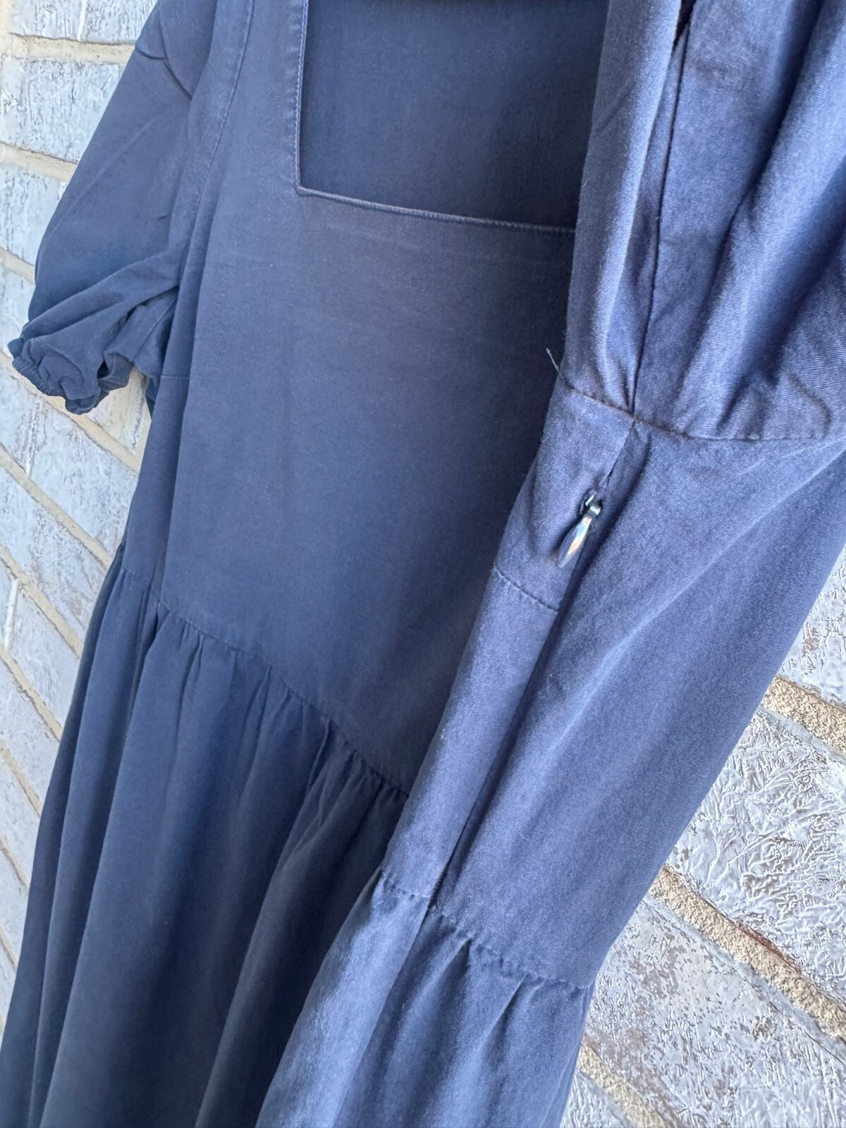 MOD REF Square Neck Puff Short Sleeve Tiered Dress Women’s Size M