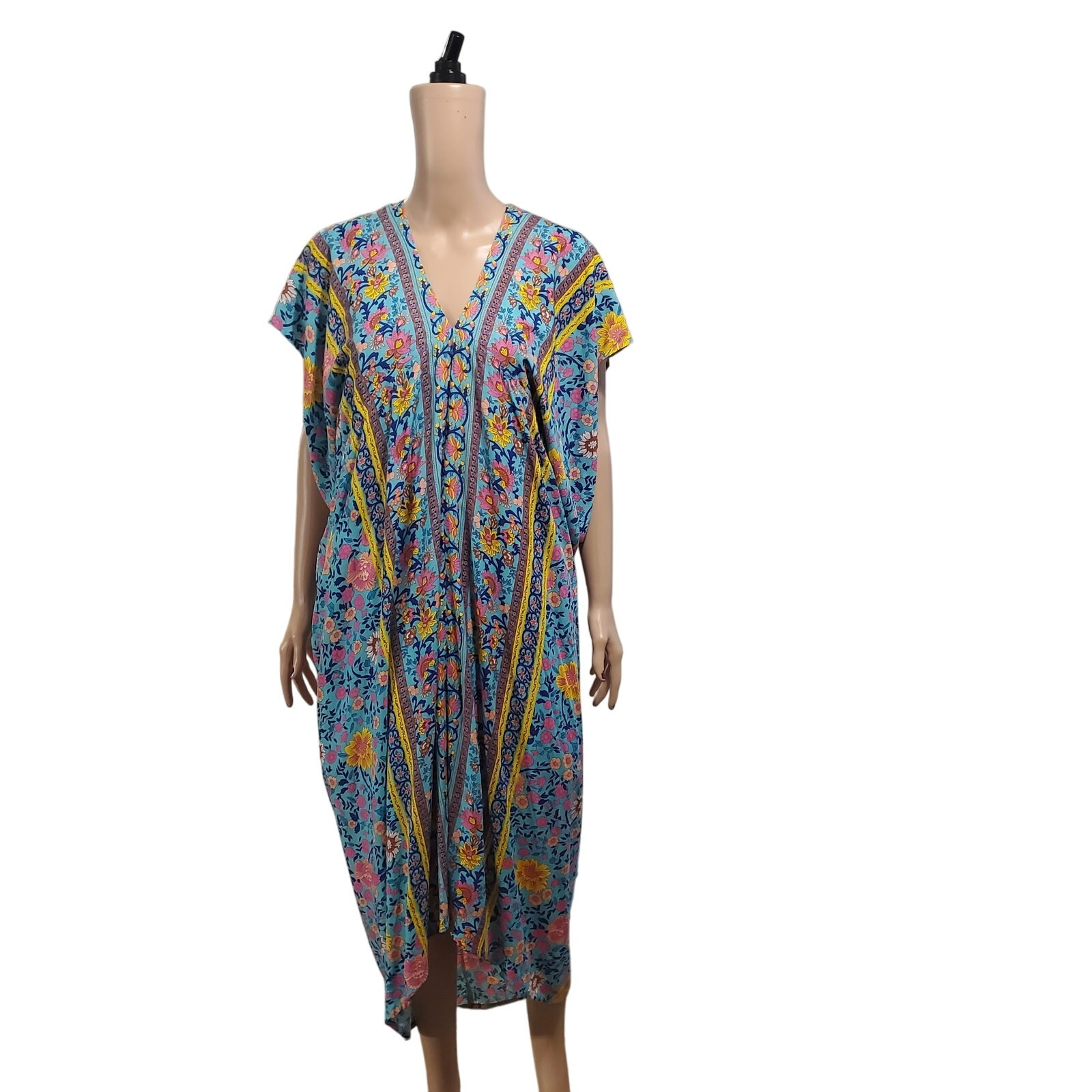 St. Barth Stock Exchange Size S/M/L/XL Bright Floral Caftan Dress