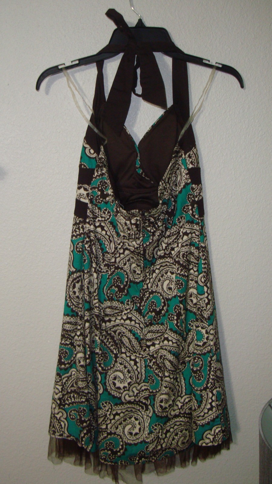 Ruby Rox Brown Teal Tan Mosaic Halter Fit & Flare Dance Dress Juniors Size 11