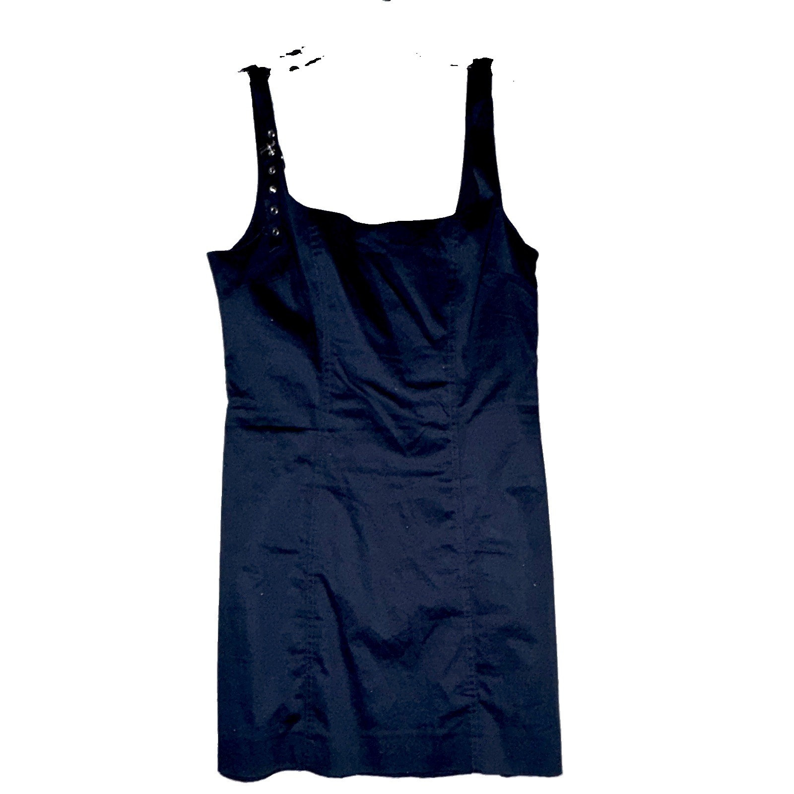 Maeve Blue Solid Sleeveless Square Neck Mini A-Line Dress Women’s Size S