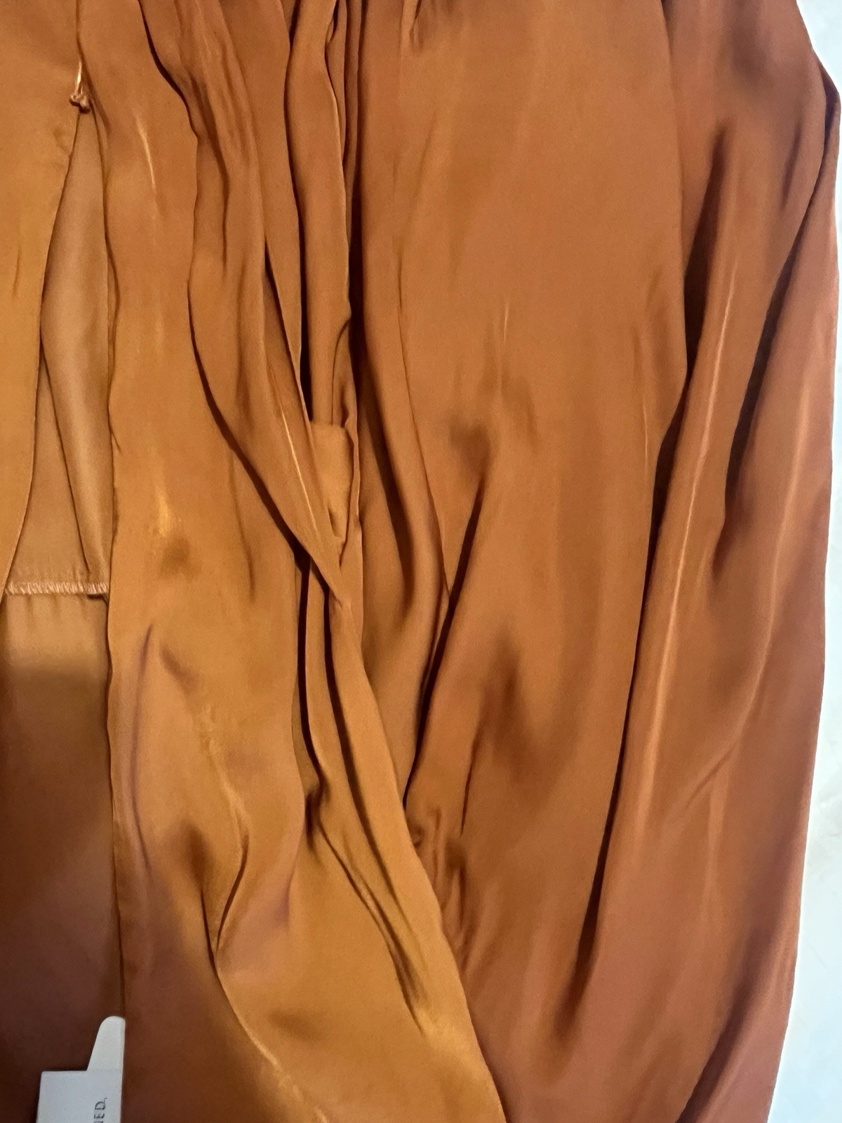 AmyLynn Kravitz Puff Sleeve Wrap Dress Burnt Orange RRP£85 Size S
