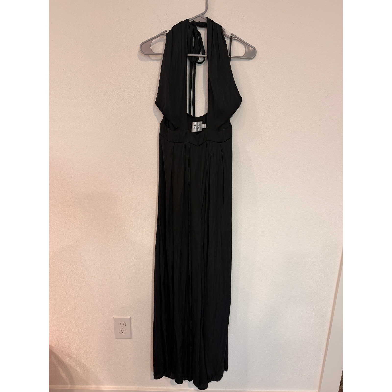 Hello Molly Black Halter Neck Backless Maxi Dress – Size 6