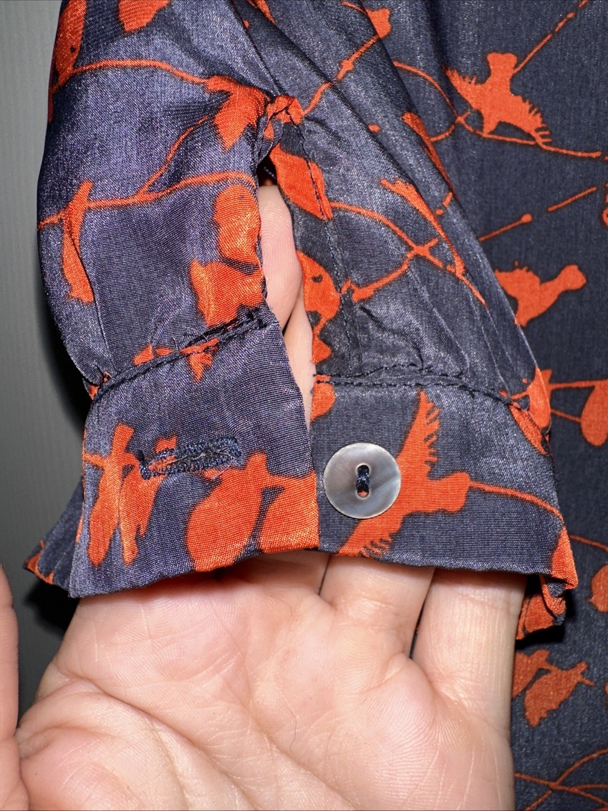 Pink Martini Collection Vintage Style Navy with Orange Bird Pattern Size M Dress