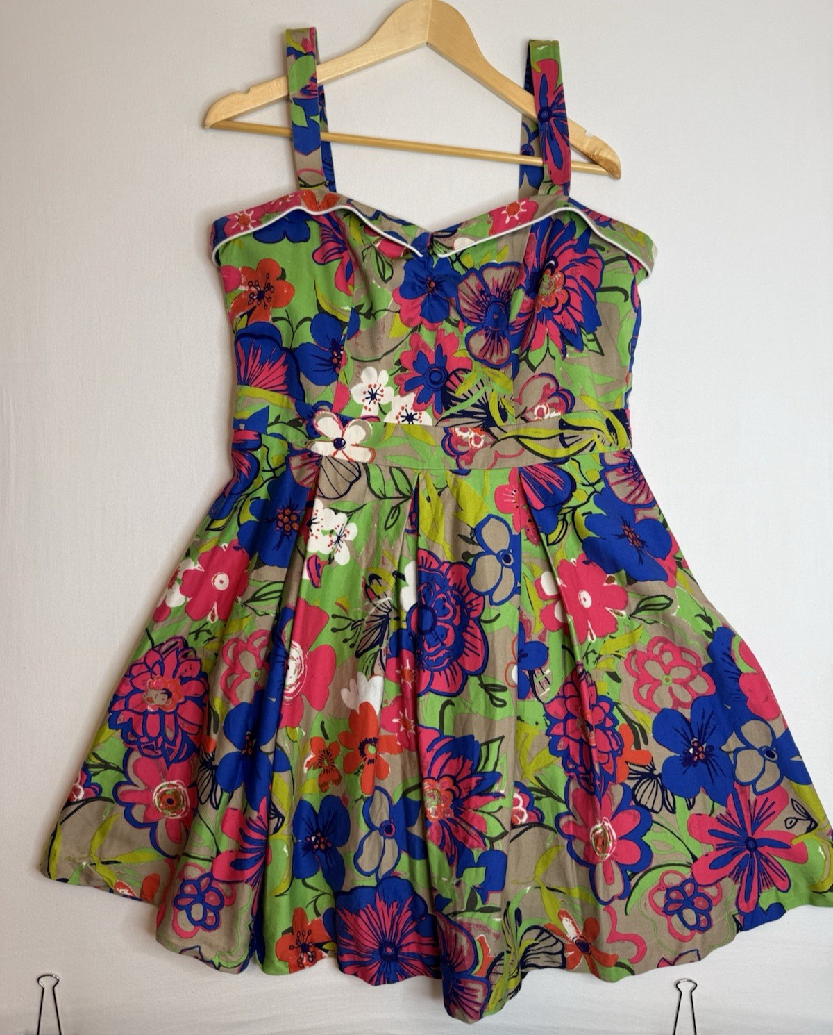 Beach Bash! Art & Tatyana Floratina Floral Pinup Dress Women’s XL Cotton Blend