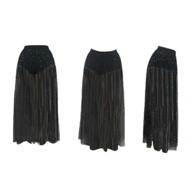Womens Nightclub Sexy Perspective Pleated Lace Wrap Hip Mesh High Waist Skirt