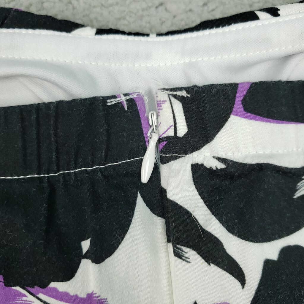 Snap Mini Dress Womens Size 13 Black Purple Lined Cotton Tie Waist Sweetheart