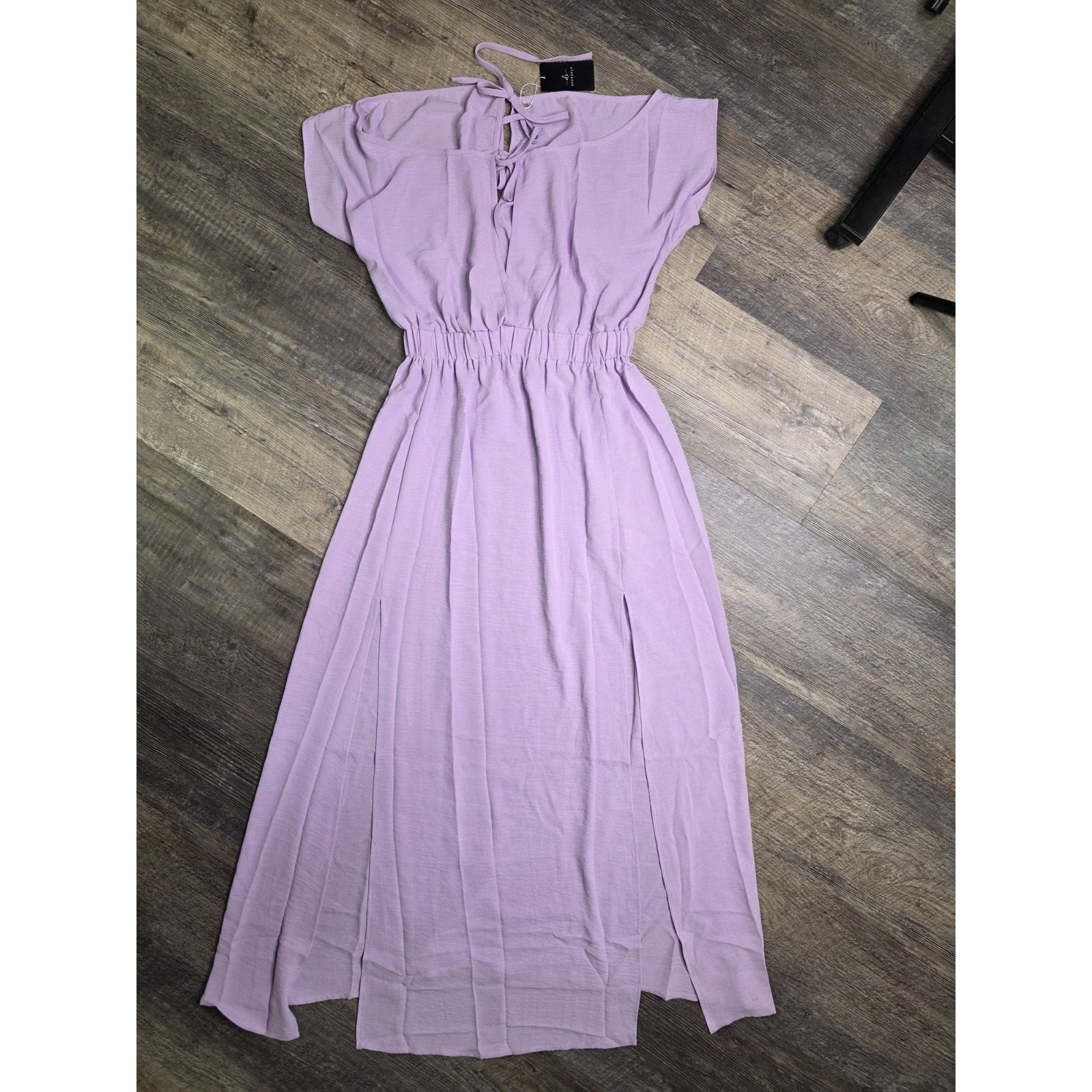 DEEPSELF Womens Size S Lavender Purple Maxi Dress Open Back Front Slit NWT