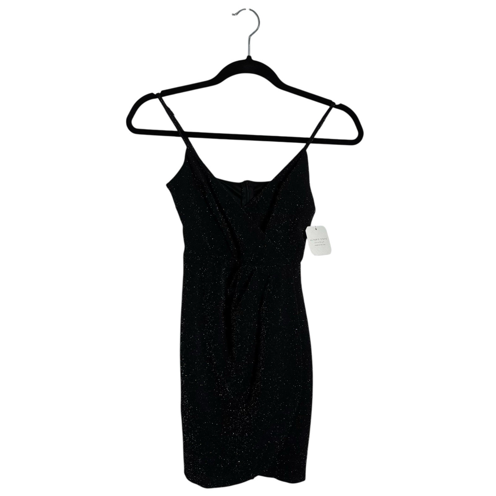 Altar’d State Black Metallic Sleeveless Mini Dress Size XXS Glam Sexy Holiday