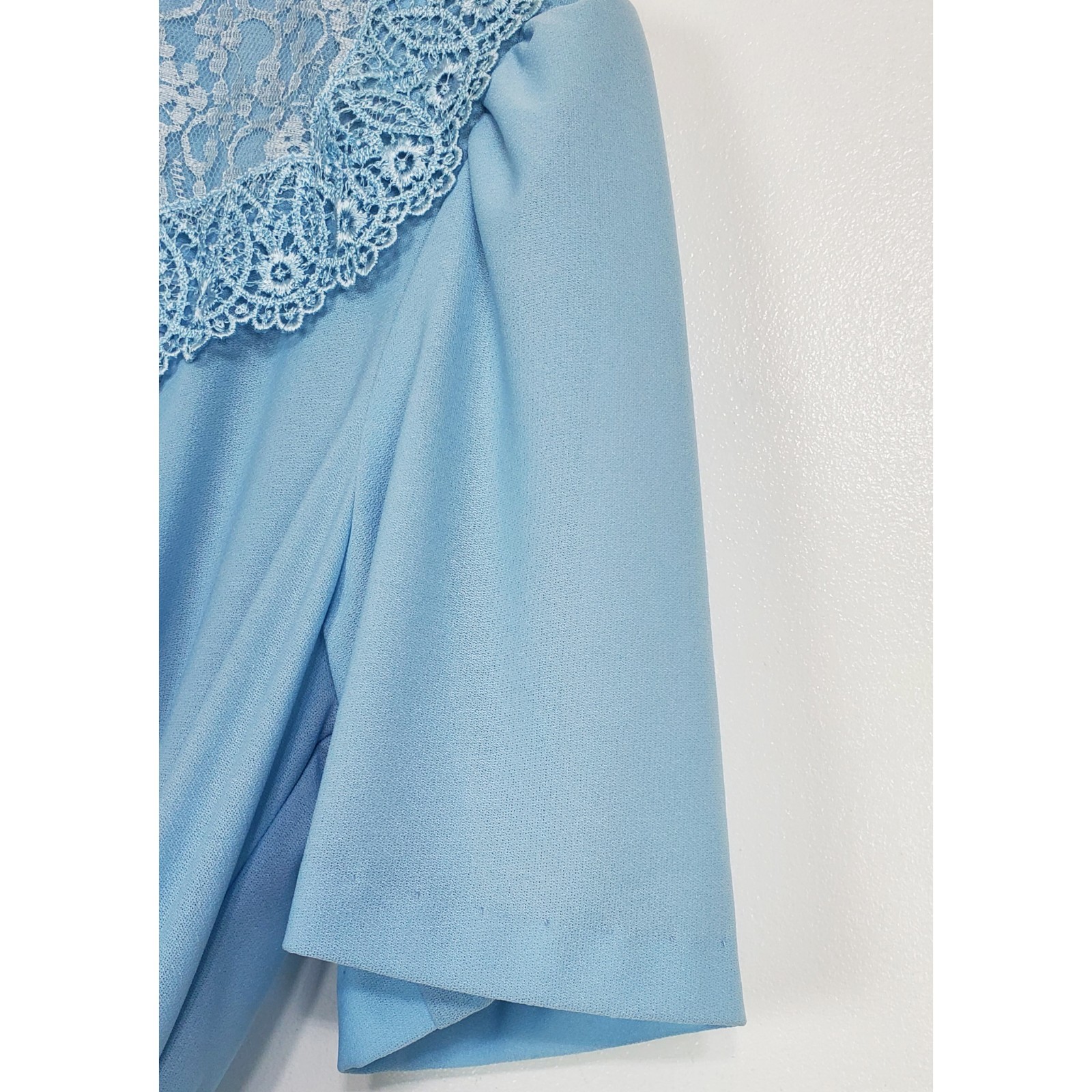 Vintage Jennifer Gee size 14 fit flare dress lace belt stretch 60s 80s fairy 70s