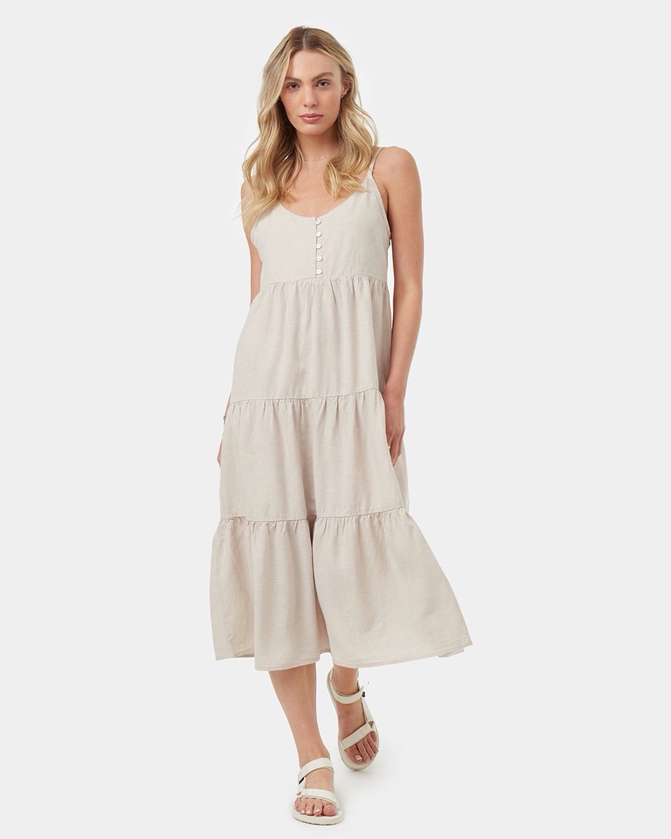 Tentree – Women’s Hemp Tiered Cami Dress – White – Small