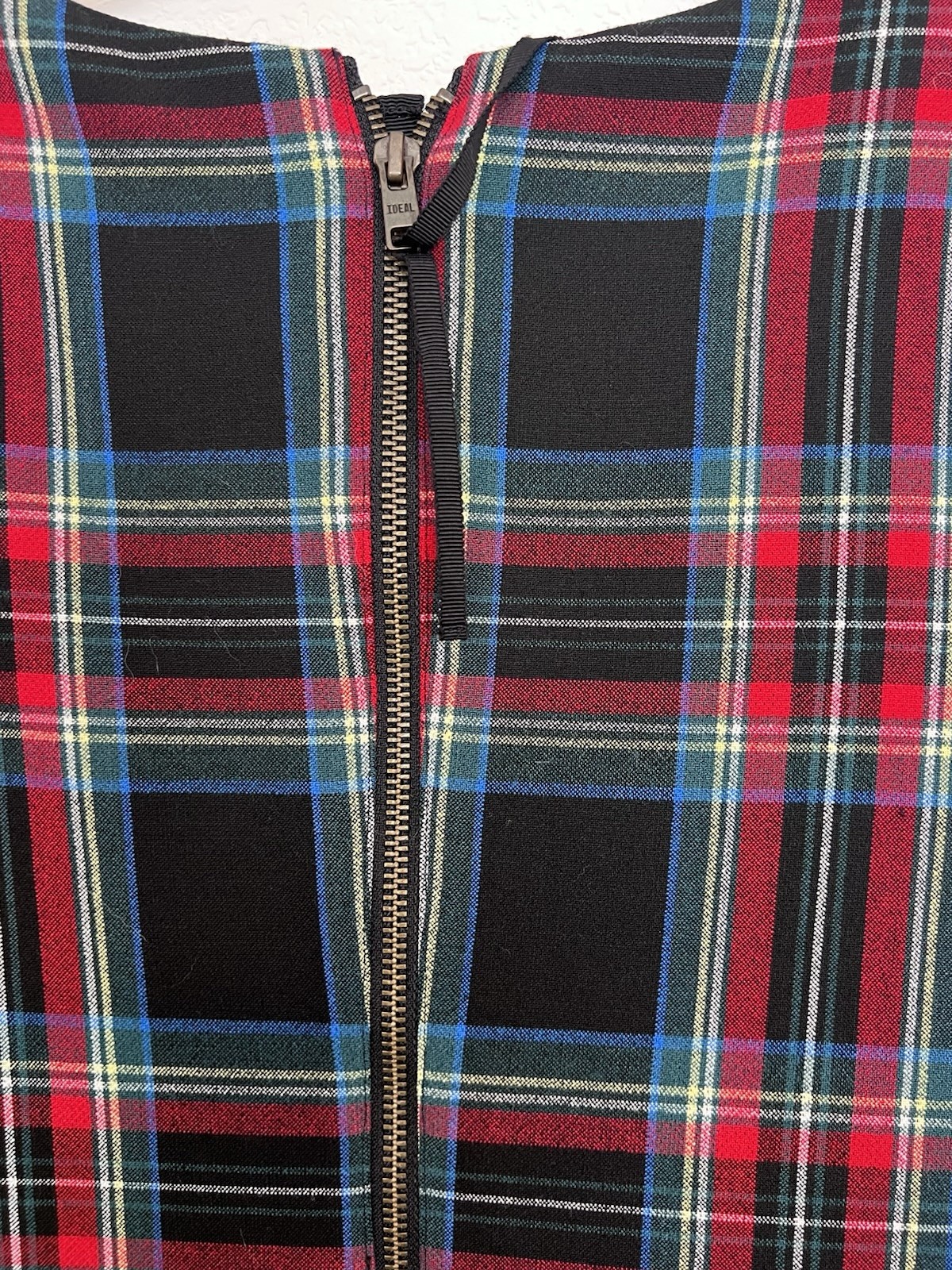 Vineyard Vines Plaid Shift Dress Lined 3/4 Bell Sleeve Back Zip Size 0
