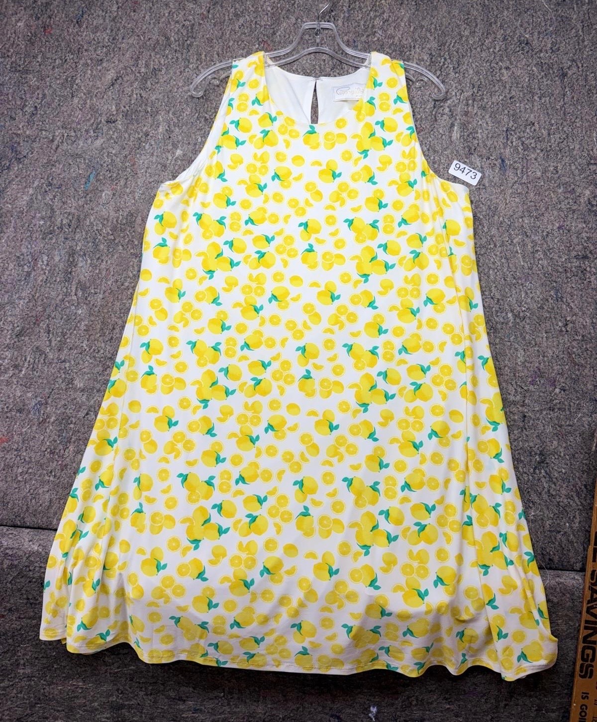 Pappagallo Shift Dress Lovely & Fresh Sleeveless Yellow Lemon Print Lined XL