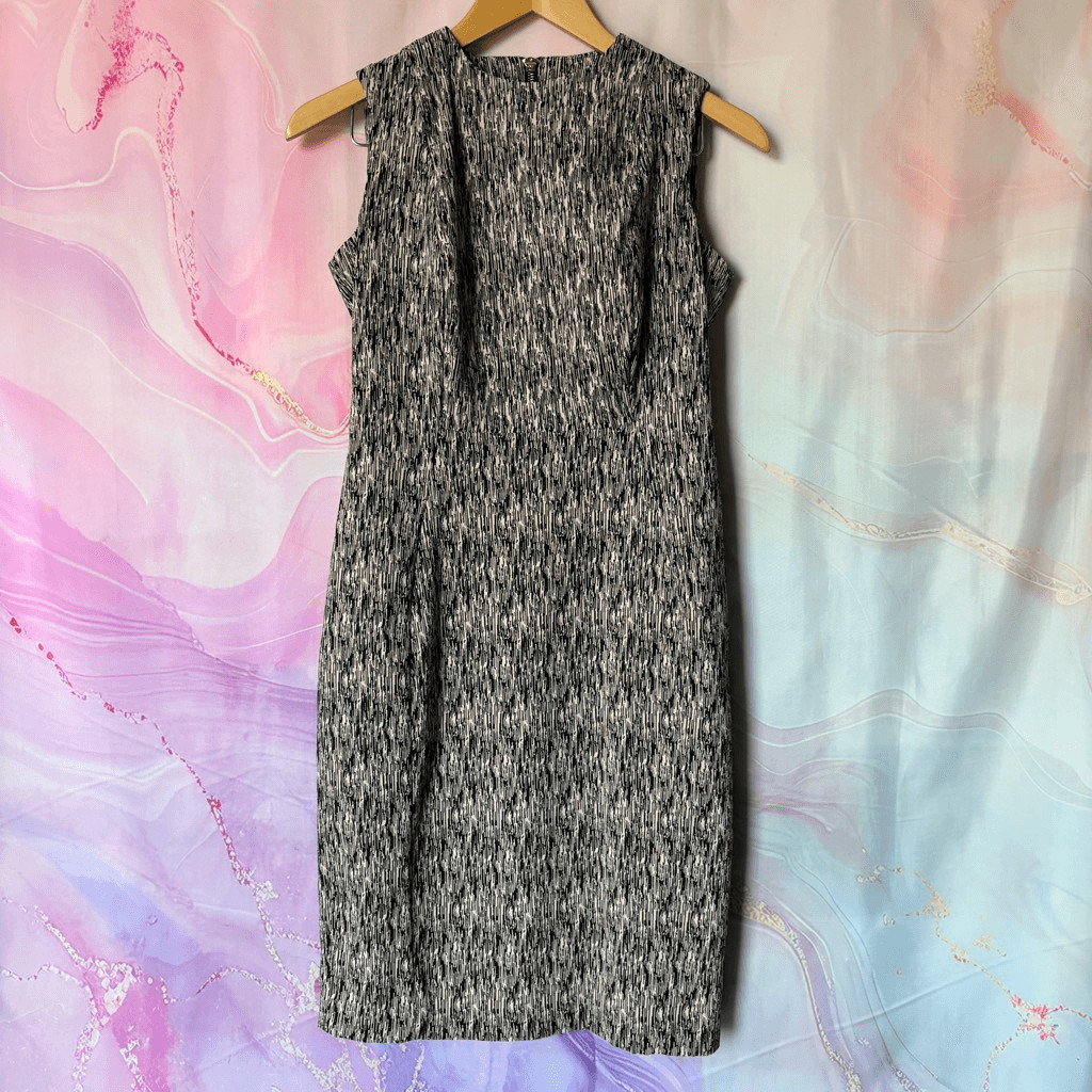 Calvin Klein 4 Black Tan Fitted Dress Professional Preppy Classic Modern Event