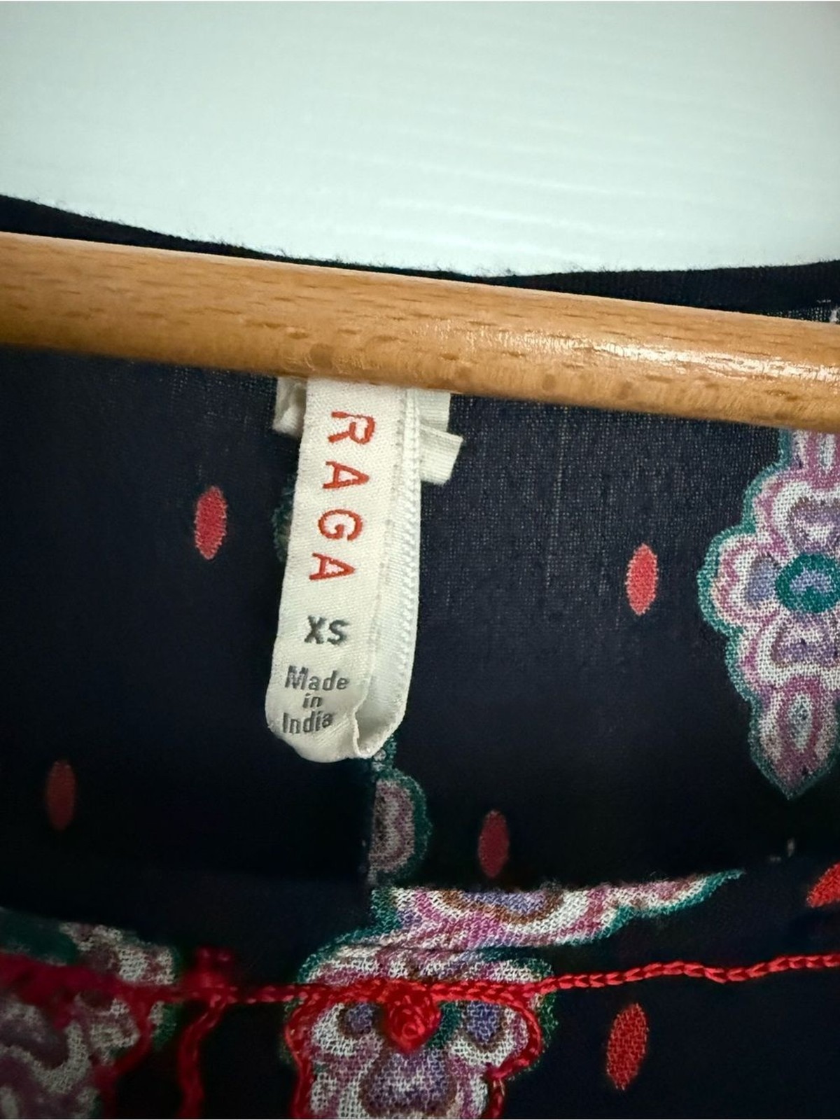 RAGA XS Embroidered Semi Sheer Navy Dress Floral Boho Whimsygoth Sharkbite Hem