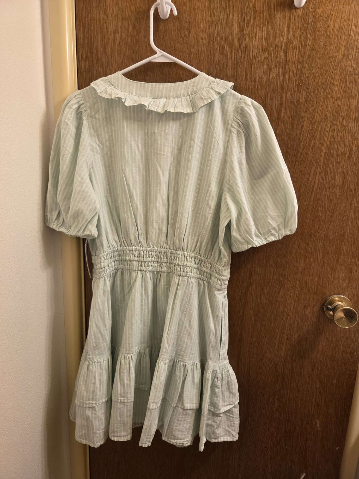 Free Assembly Womens Medium M 8 10 Puff Sleeve Tiered Mini Dress New Cottagecore