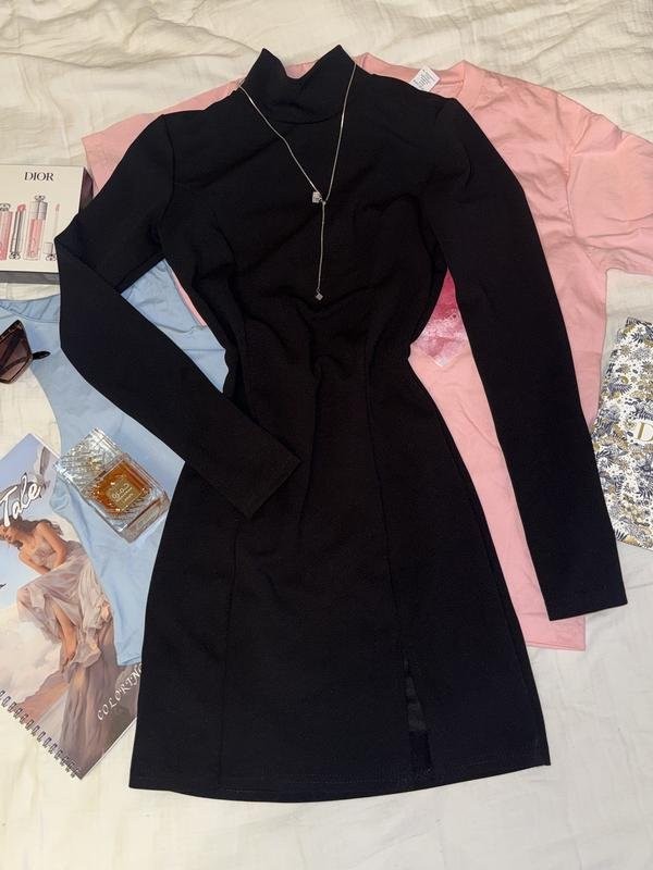 Women American Vintage Dress Black Crepe S