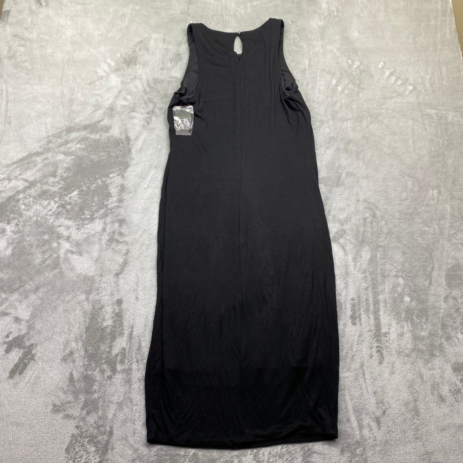 Mossimo Black Beaded Neckline Sleeveless Sheath Dress Ebony Solid Size S NWT