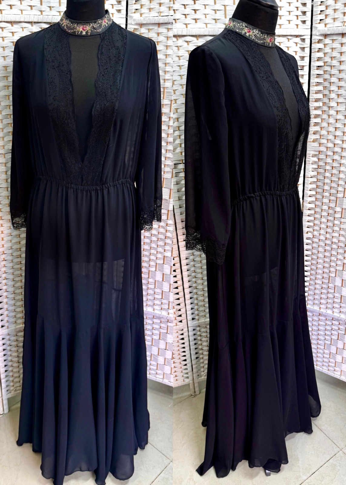 Michal Negrin Elegant Full length Black dress Size – 44 – NWT