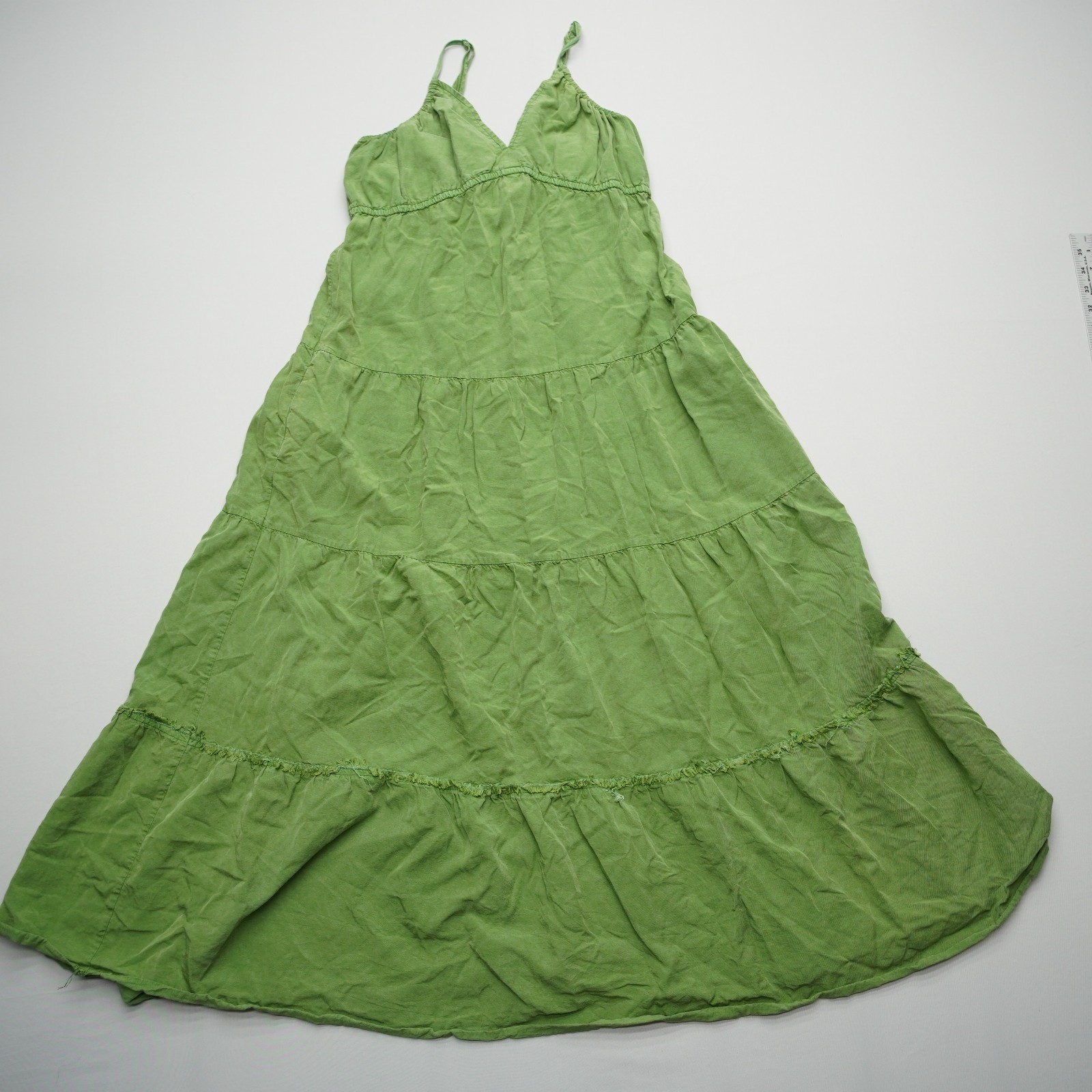 Kut from the Kloth Midi Dress Size Medium Green Boho Tiered Fairy A line Flowy