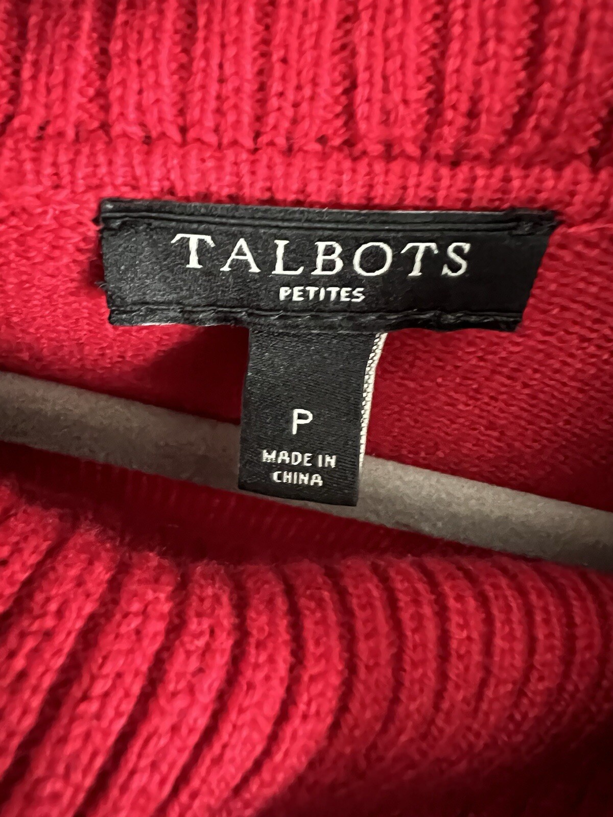 Talbots Turtleneck Mini Dress Small Petite Solid Red Long Sleeve Sweaterdress