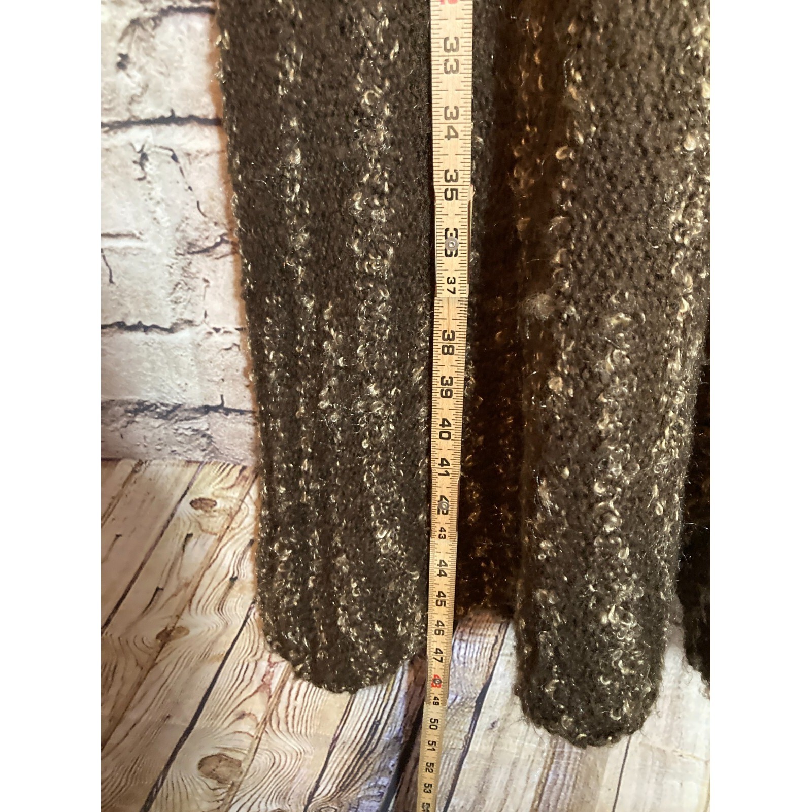 BCBG Maxazria Sweater Dress Womens Large Chocolate Wool Mohair Blend Artsy Knit