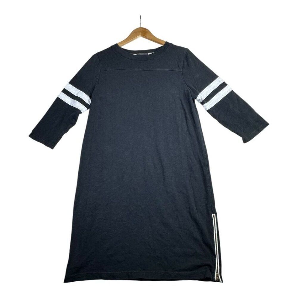 J. Crew Half Sleeve Varsity Side Zip Dress size Medium Black Style: A1979