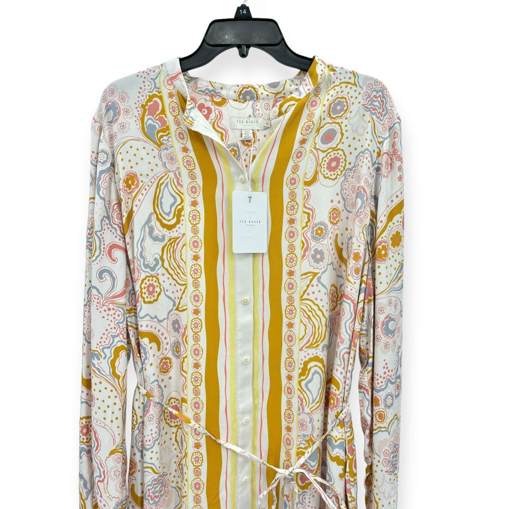 NWT Ted Baker Paulita Handkerchief Crepe Mini Shirt Dress US Size 14 / Ted 6