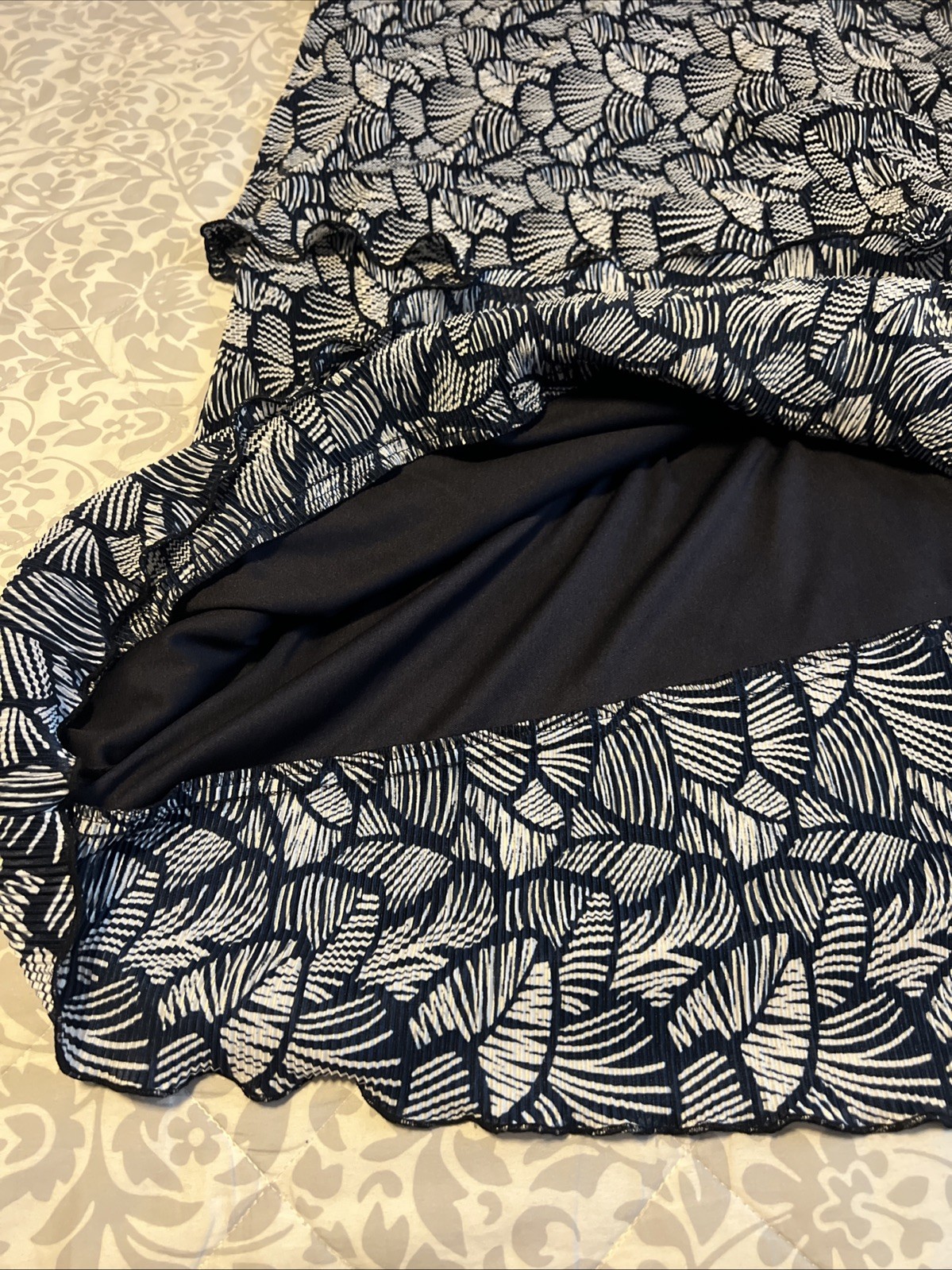 Connected apparel SZ 20W Dark Blue navy white Stretch layered Dress NWT