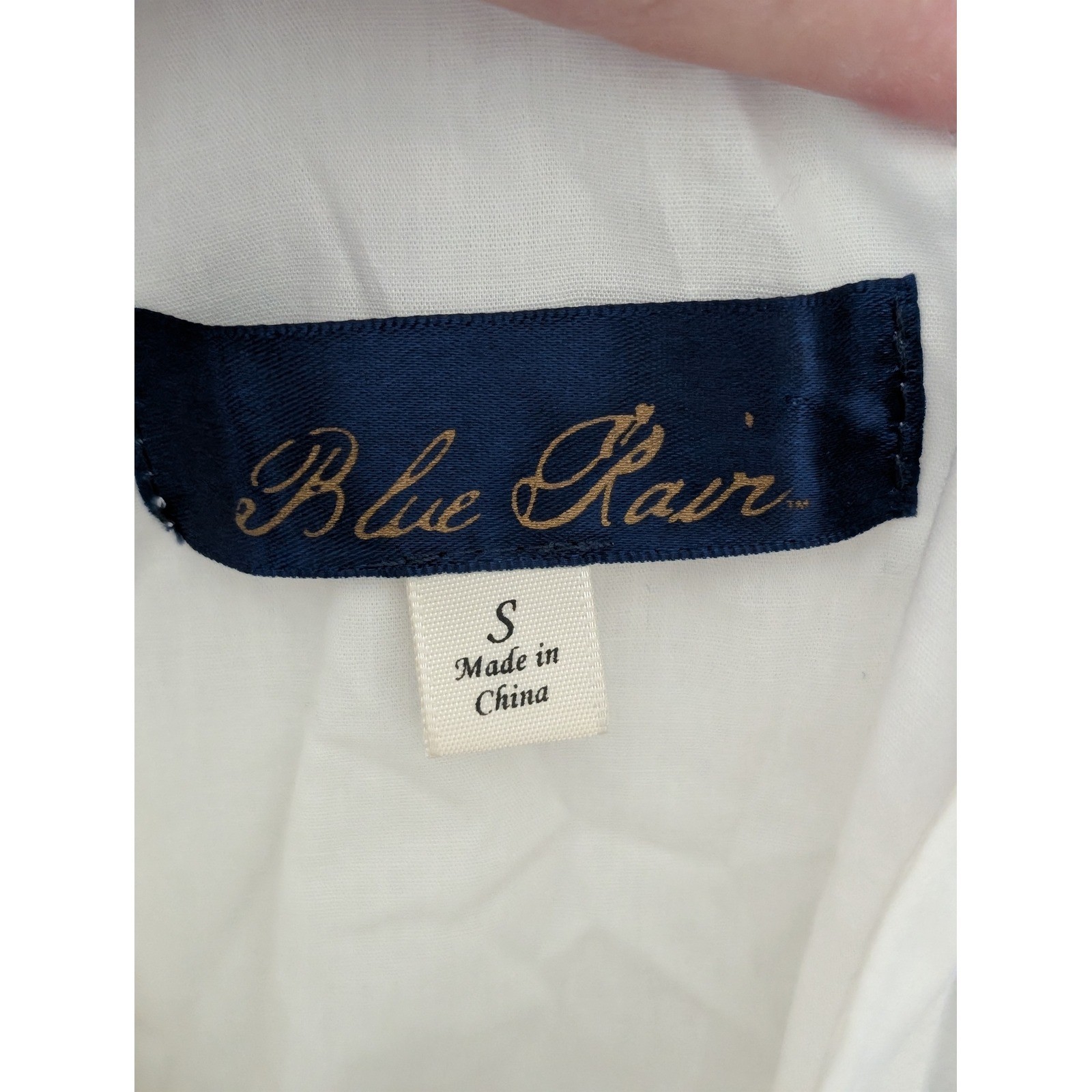Blue Rain White Eyelet Mini Dress Womens Small Halter Neck Pom Pom Trim Scallop
