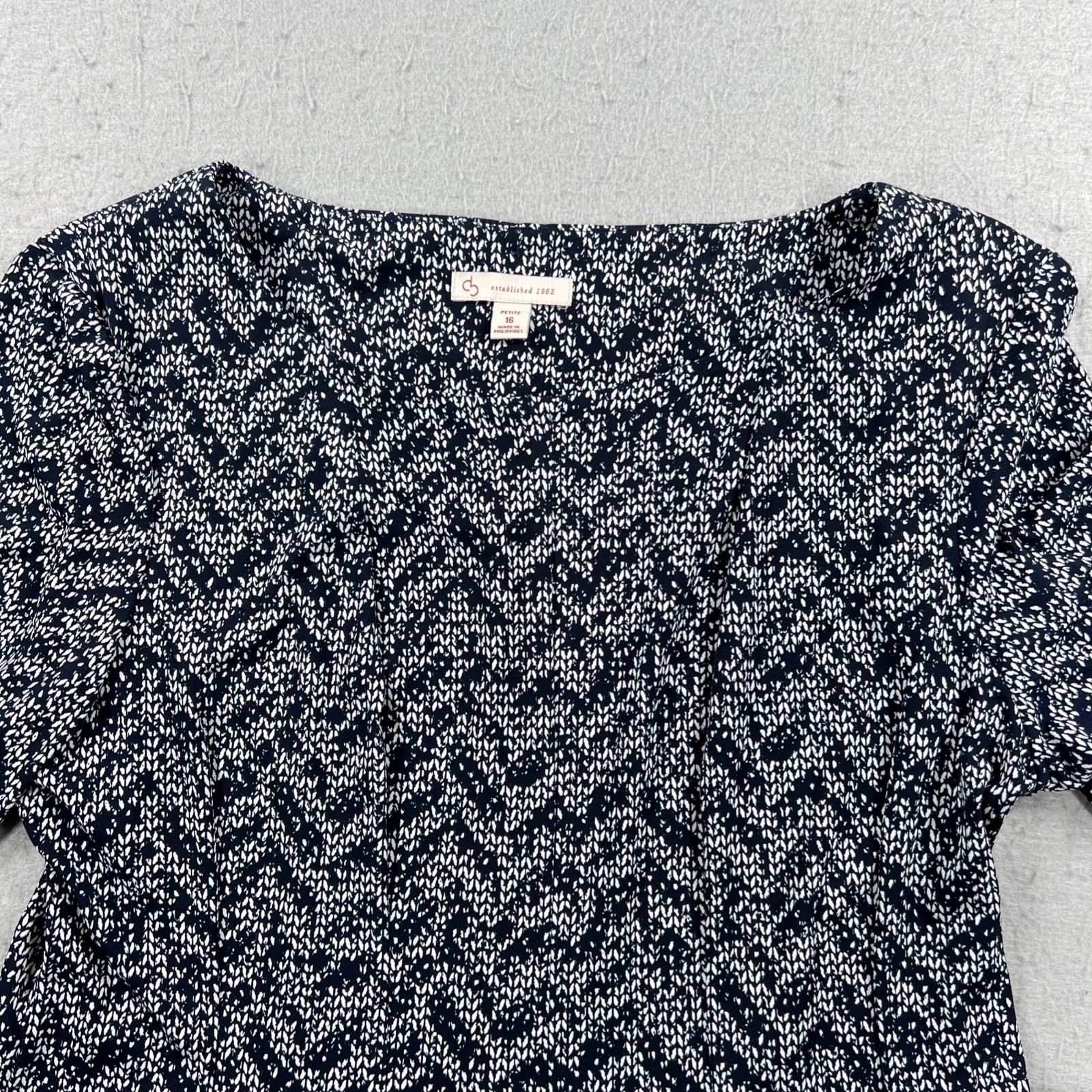 Dressbarn DB Established 1962 Dress 16P Navy White Stretch Knee Length NWT