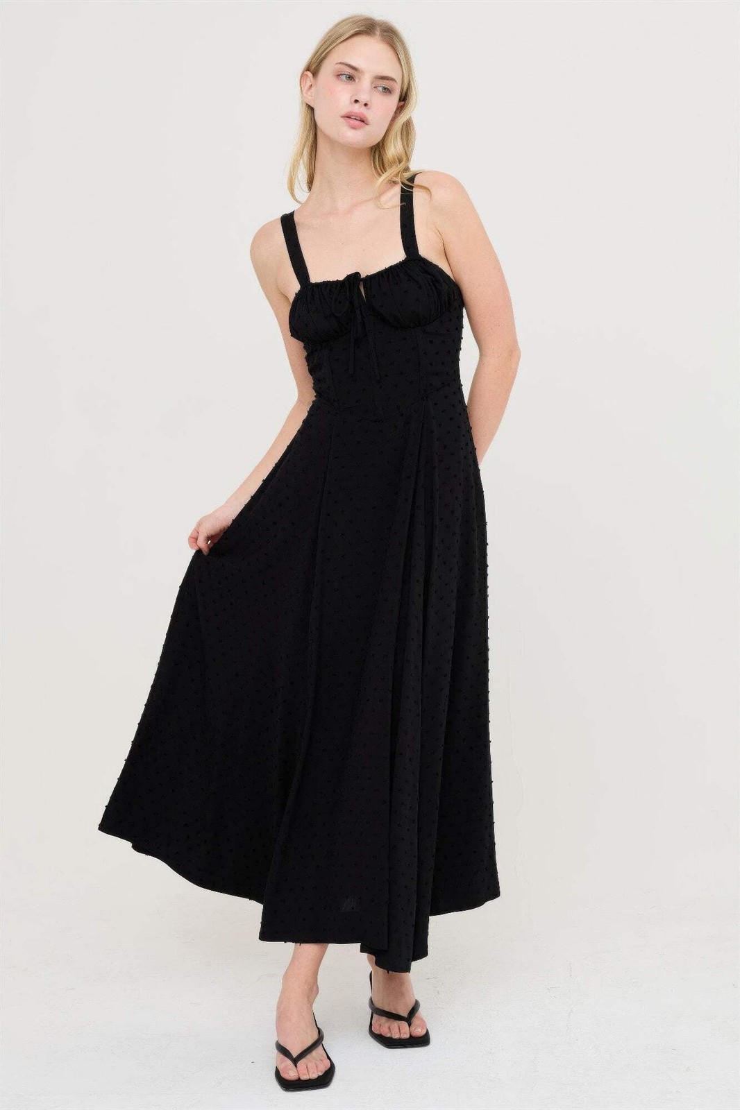 Boned Tie-back Dress