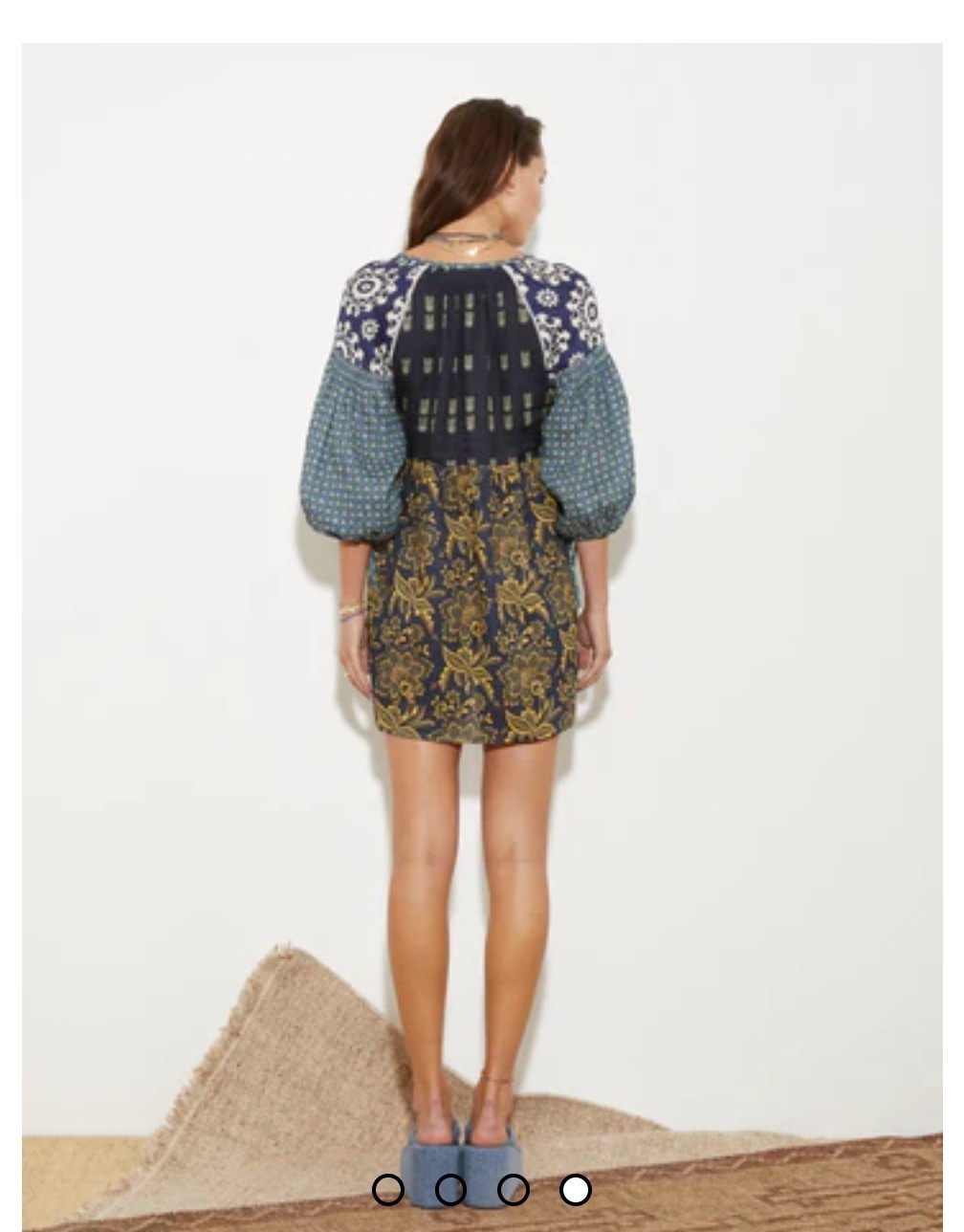 Boteh Florimonde Mini Smock Dress – Indigo Patchwork – UK 10 (Size 2) – BNWT
